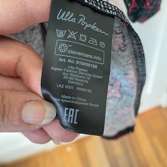 Ulla Popken Black with Cheetah spots 28/30 Women's Tunic Top 100% Cotton - Picture 6 of 6